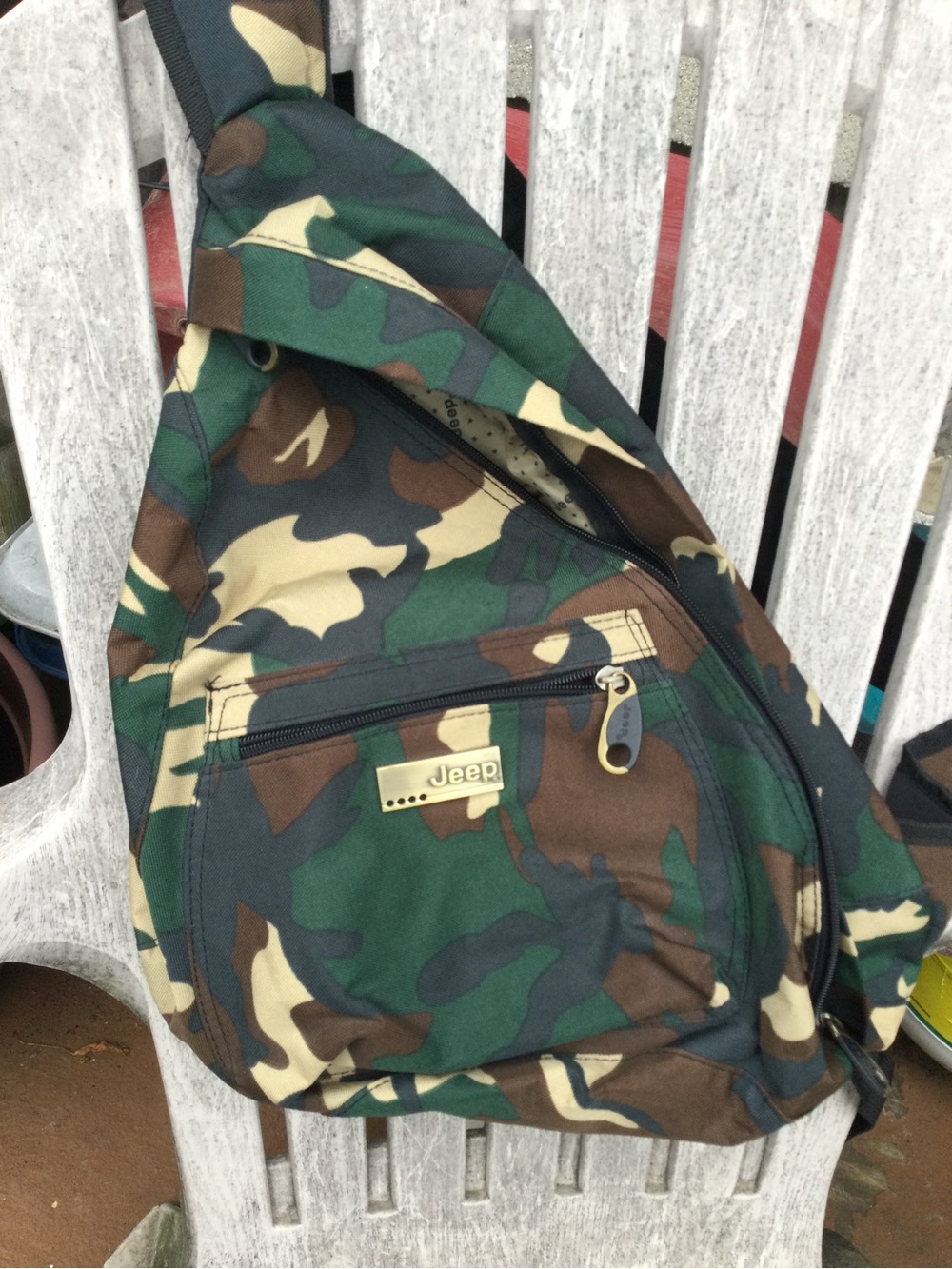 Jeep Camouflage Sling Bag in Green and Brown Camouflage